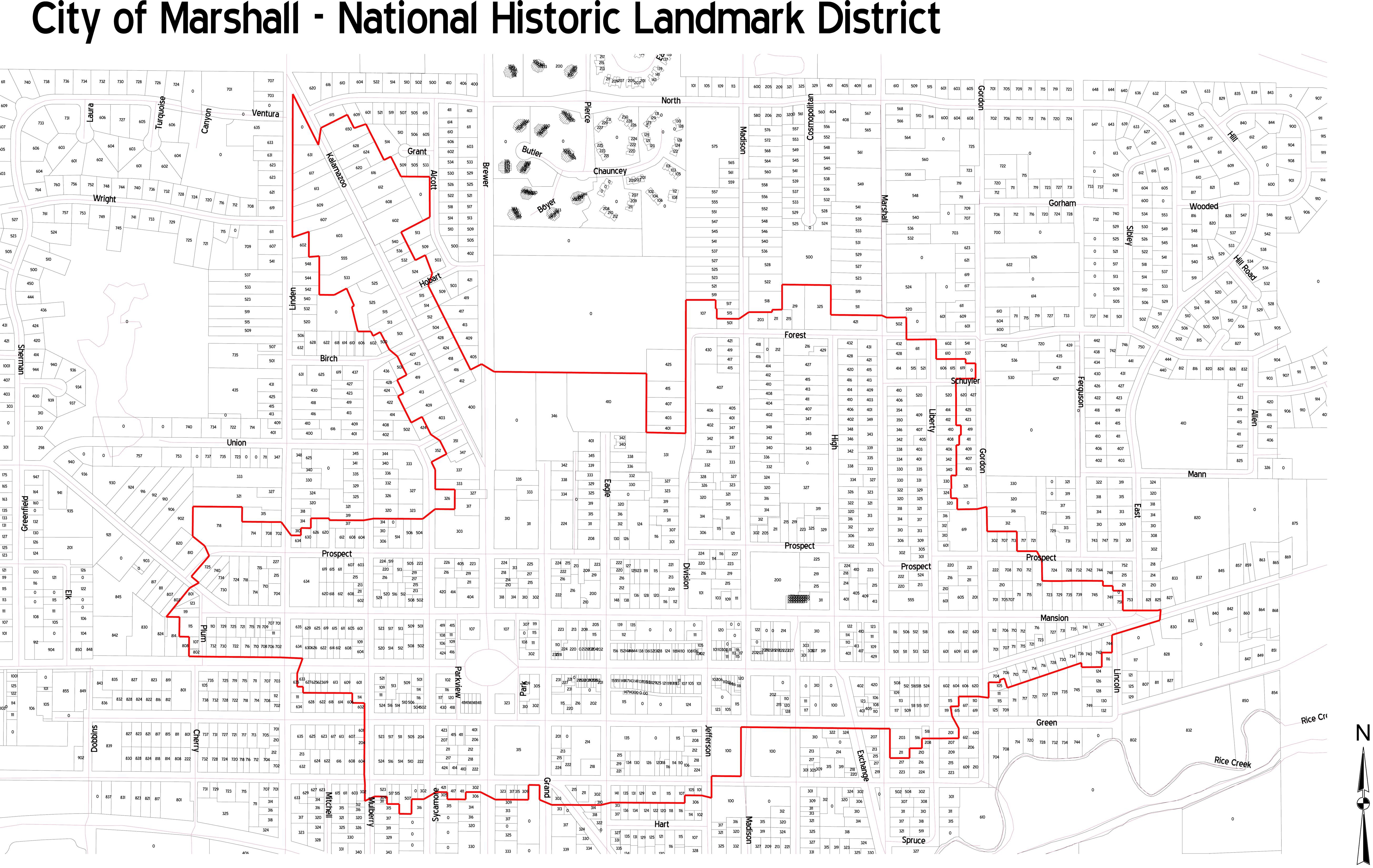 National Historic Landmark District map